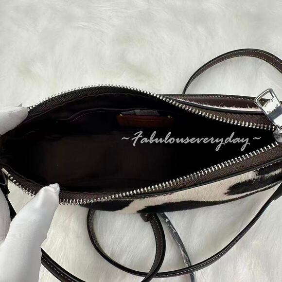 Coach Teri Shoulder Bag With Cow Print CCC86 Cow printed haircalf/Sv/Cow Multi - Picture 6 of 11